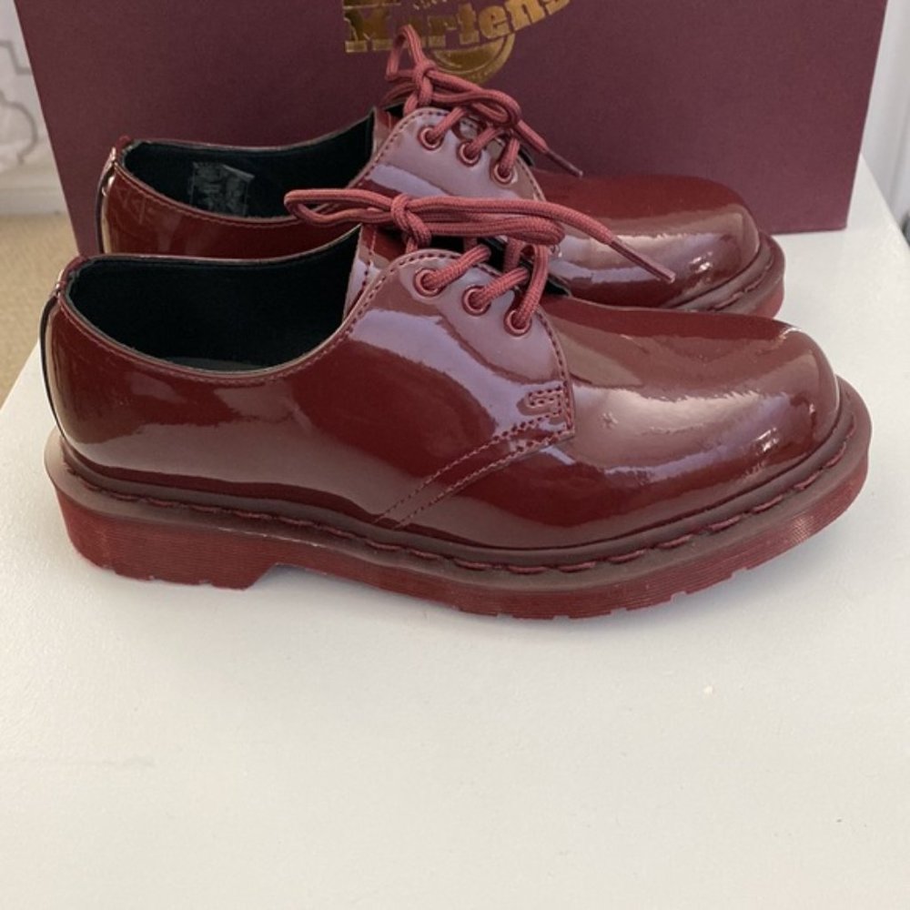 ❗️SOLD❗️Dr Martens 1461 Mono Oxblood Patent Leather Size 6 - Picture 6 of 10